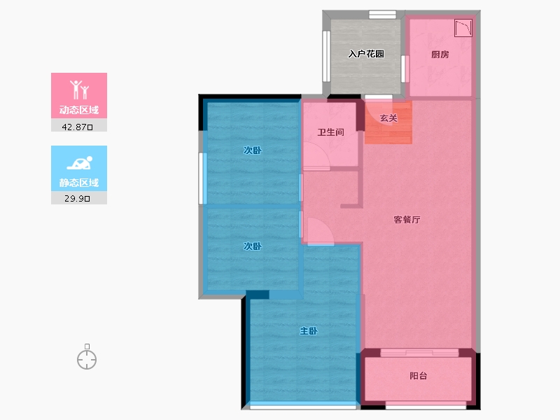 广东省-清远市-英德富力金禧花园-69.60-户型库-动静分区