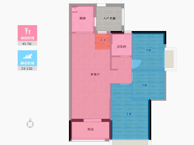 广东省-清远市-英德富力金禧花园-69.60-户型库-动静分区