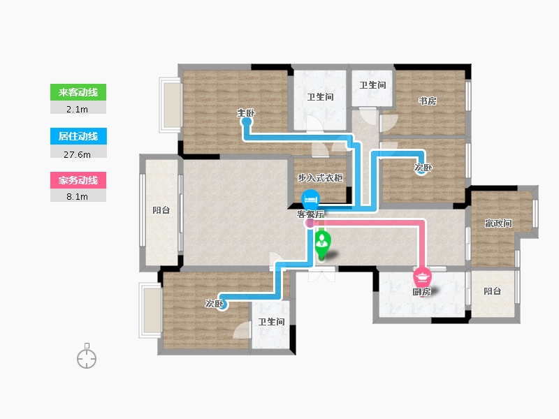 河北省-廊坊市-潮白河孔雀城盛景澜湾-152.24-户型库-动静线