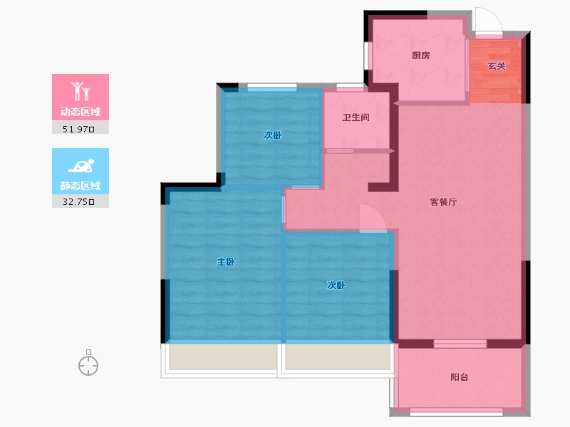 河南省-信阳市-尚亿公馆-76.00-户型库-动静分区