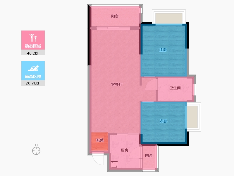 广东省-清远市-英德富力金禧花园-60.00-户型库-动静分区