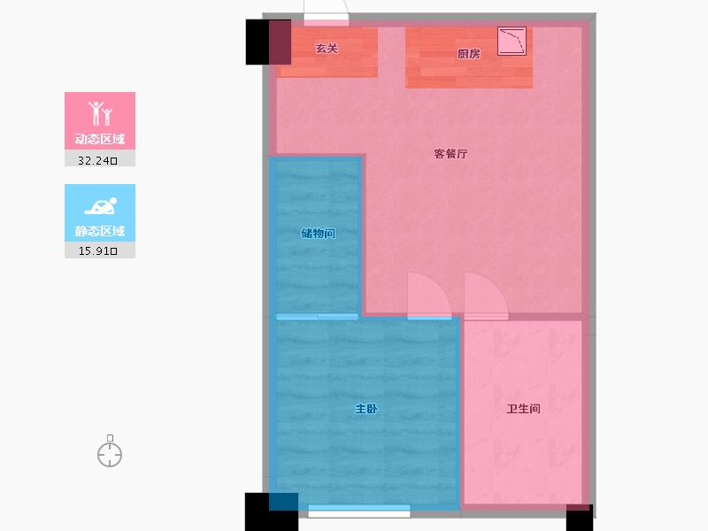 浙江省-舟山市-自在领寓-43.34-户型库-动静分区