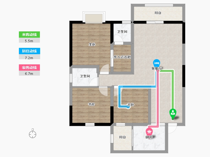 云南省-昆明市-石林西湖紫园-95.07-户型库-动静线