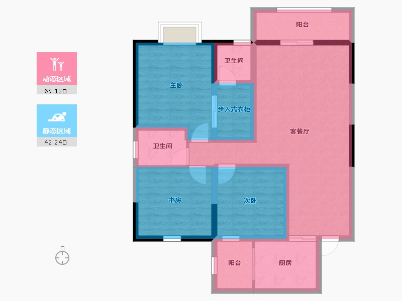 云南省-昆明市-石林西湖紫园-95.07-户型库-动静分区