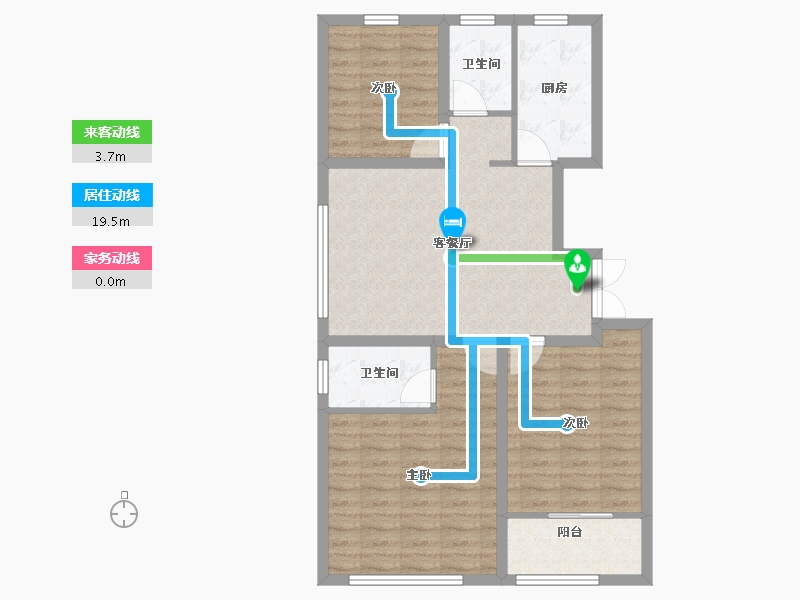 山东省-潍坊市-华安紫宸公馆-84.80-户型库-动静线