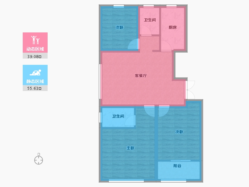 山东省-潍坊市-华安紫宸公馆-84.80-户型库-动静分区