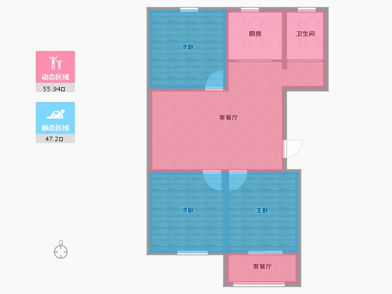 山东省-潍坊市-和佳星河苑-92.81-户型库-动静分区