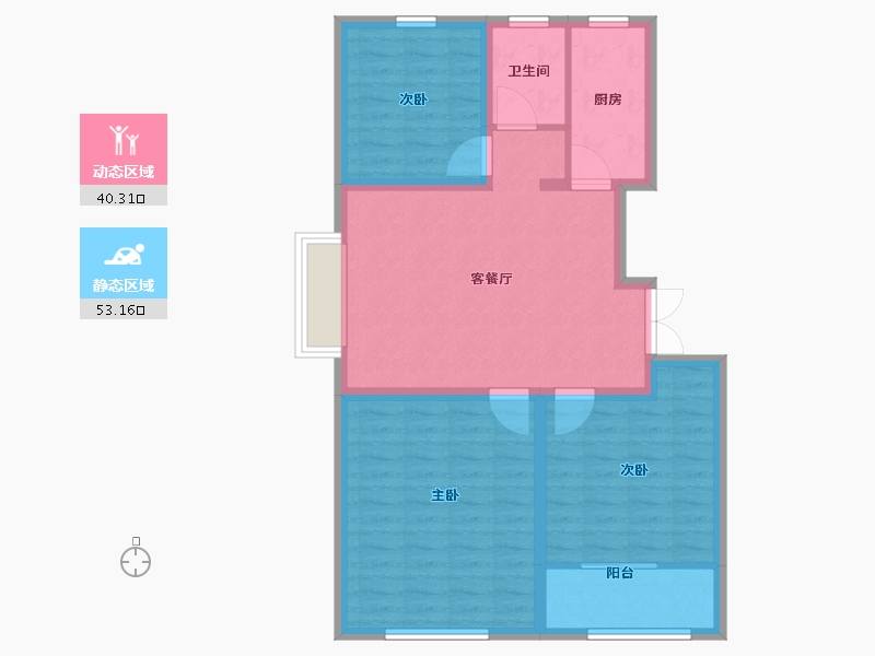 山东省-潍坊市-华安紫宸公馆-84.00-户型库-动静分区