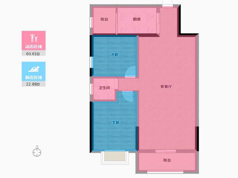 云南省-昆明市-石林西湖紫园-74.21-户型库-动静分区