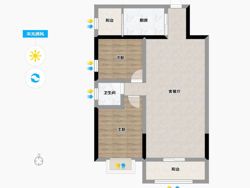 云南省-昆明市-石林西湖紫园-74.21-户型库-采光通风