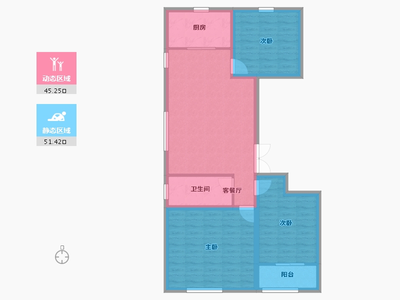 山东省-潍坊市-华安紫宸公馆-87.19-户型库-动静分区