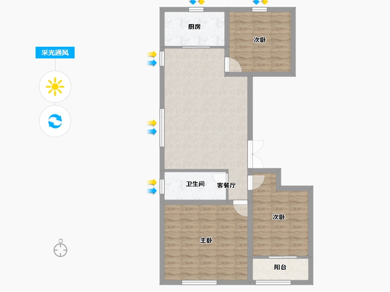 山东省-潍坊市-华安紫宸公馆-87.19-户型库-采光通风