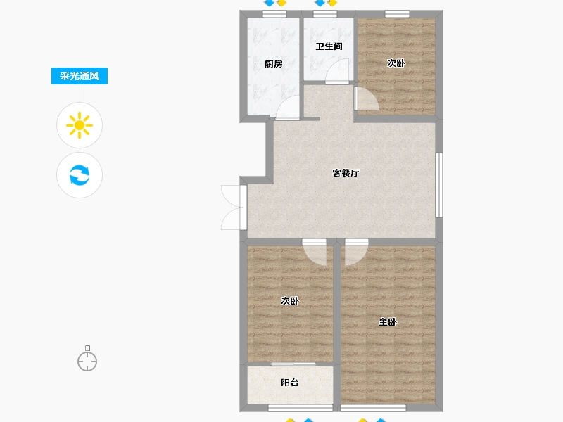 山东省-潍坊市-华安紫宸公馆-80.80-户型库-采光通风