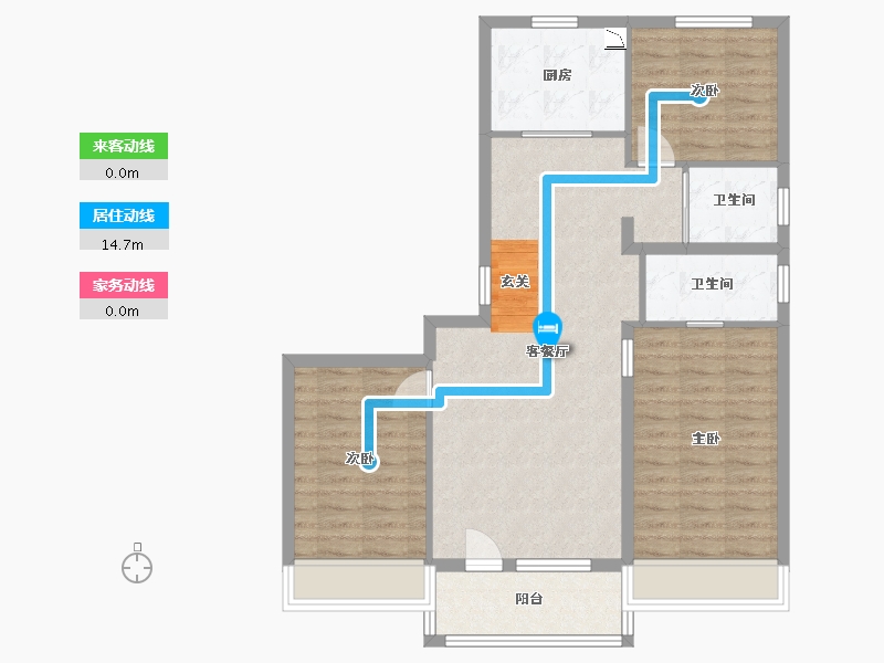 河北省-沧州市-沧州碧桂园天誉珑樾-88.55-户型库-动静线