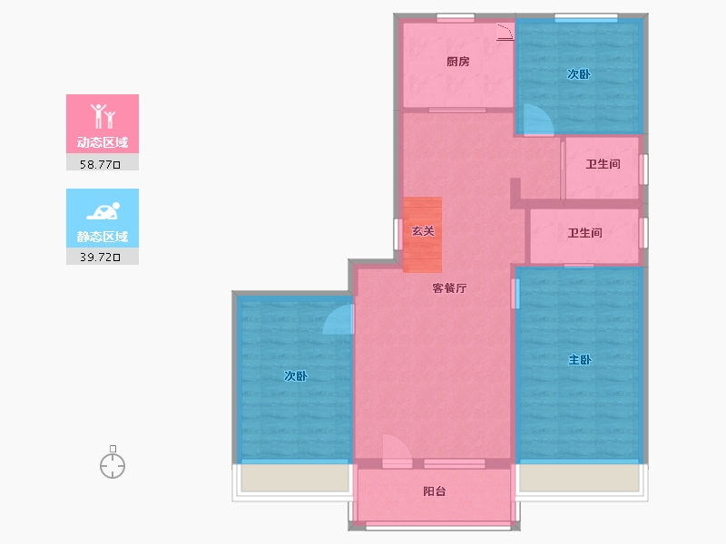 河北省-沧州市-沧州碧桂园天誉珑樾-88.55-户型库-动静分区