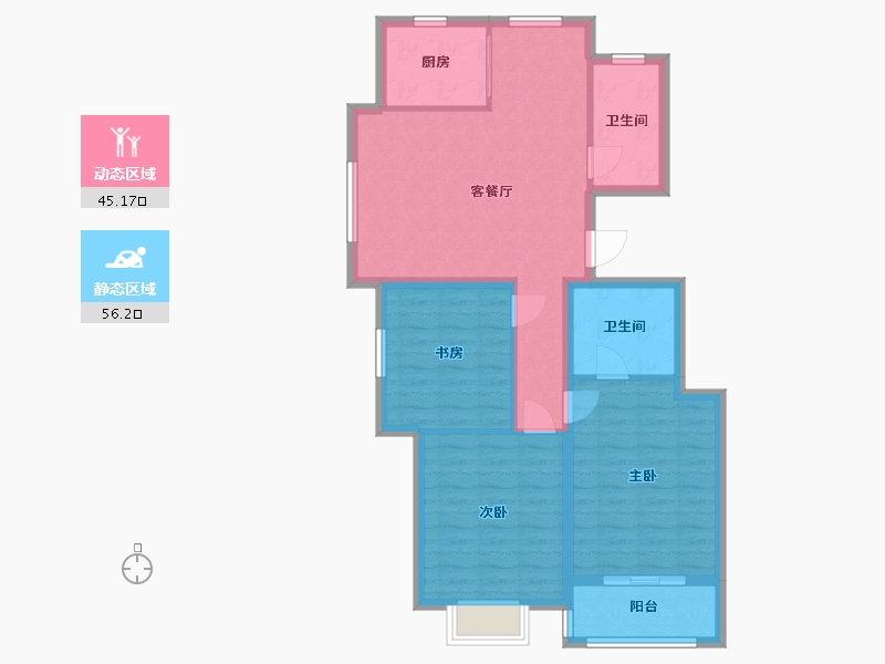 山东省-菏泽市-西湖豪园-91.22-户型库-动静分区