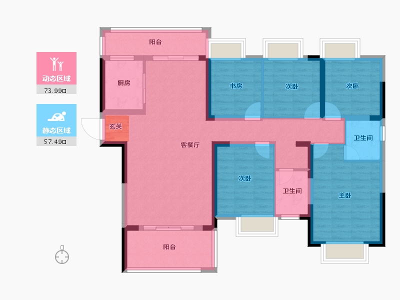 湖北省-随州市-御景天城-117.24-户型库-动静分区