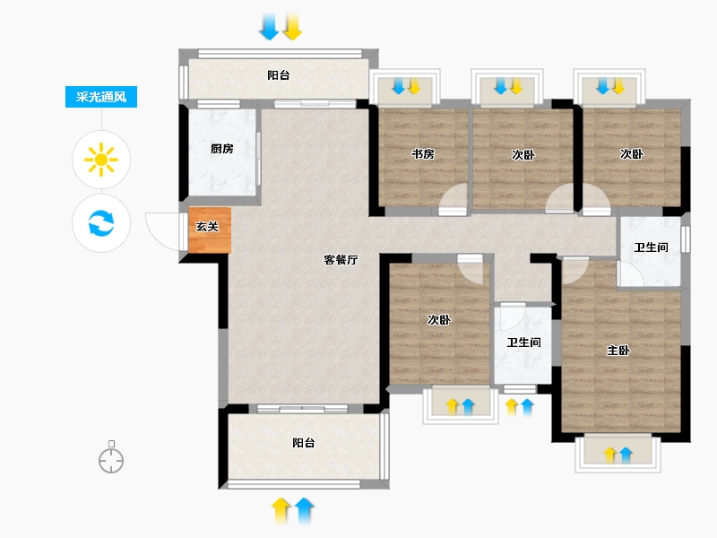 湖北省-随州市-御景天城-117.24-户型库-采光通风