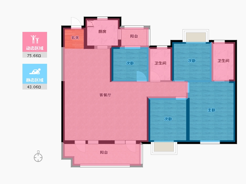 湖北省-宜昌市-长江广场-105.03-户型库-动静分区