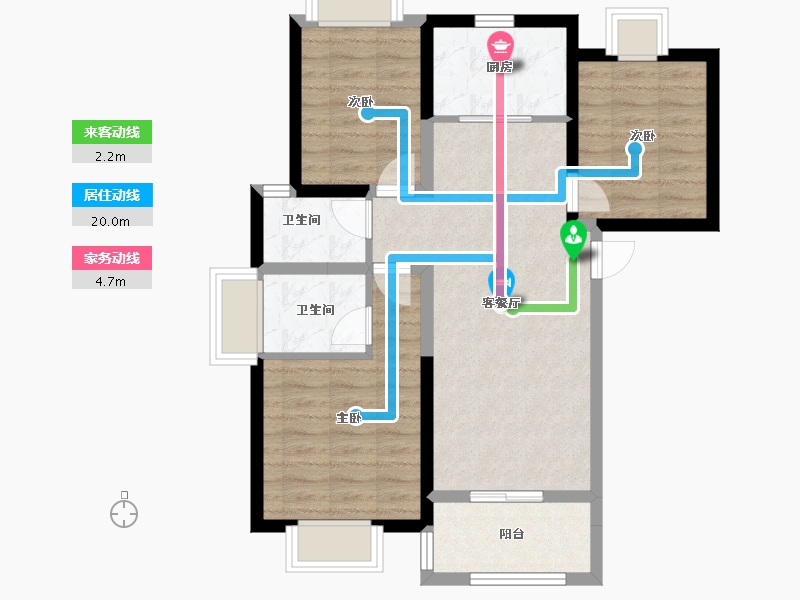 云南省-昆明市-浩创半山云府-72.31-户型库-动静线