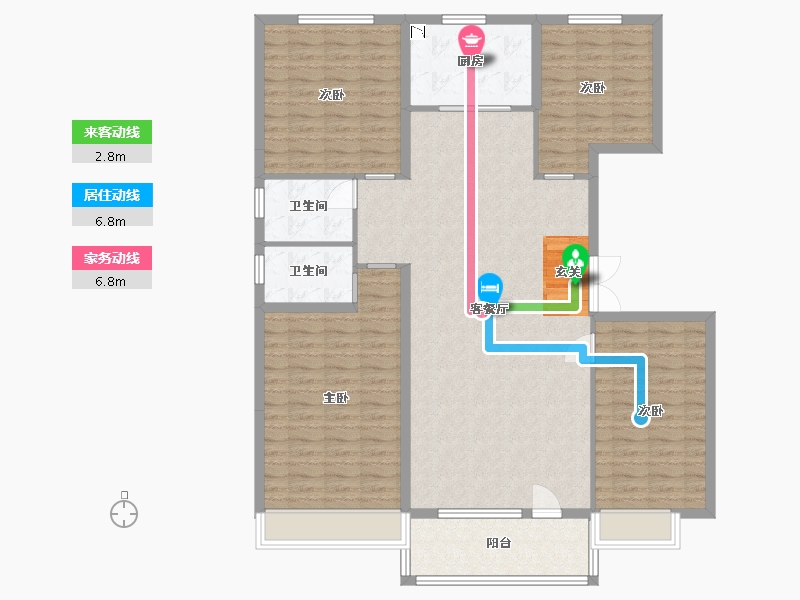 河北省-沧州市-沧州碧桂园天誉珑樾-136.14-户型库-动静线