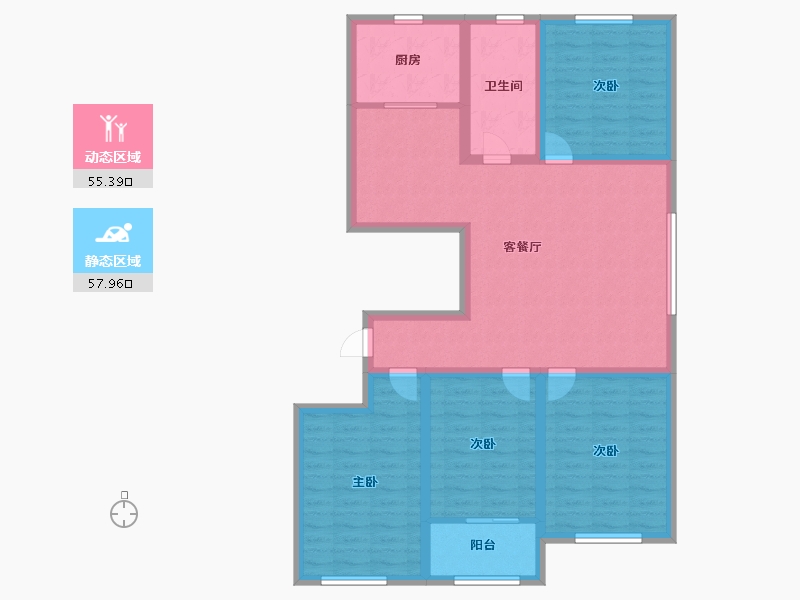 山东省-潍坊市-和佳御园-100.80-户型库-动静分区