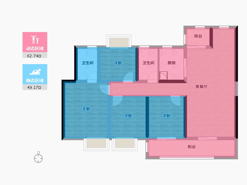 云南省-昆明市-雨花玖悦-98.42-户型库-动静分区