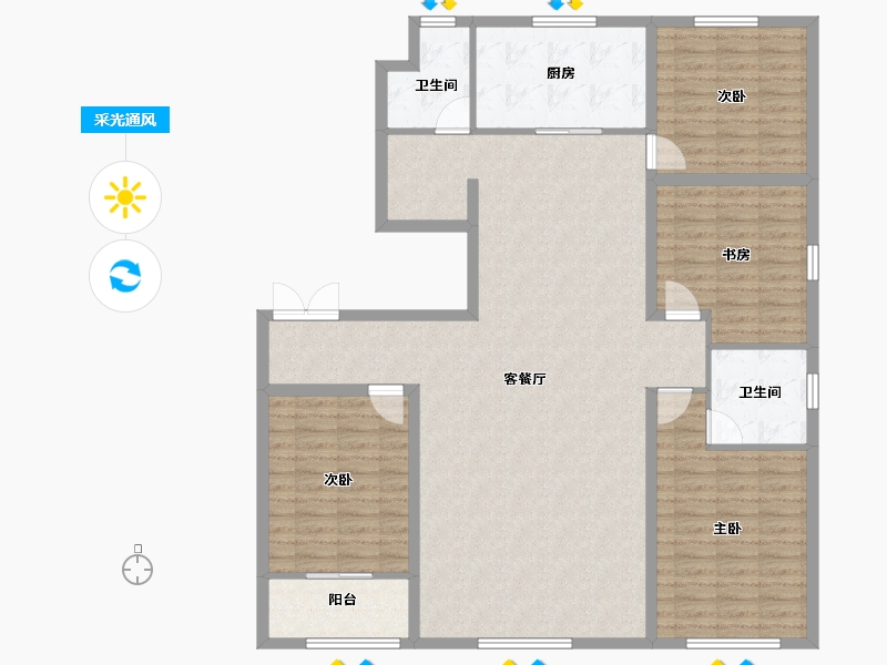 山东省-潍坊市-金帝惠贤府-143.20-户型库-采光通风