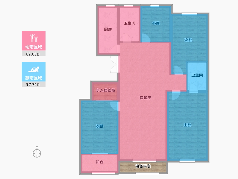 山东省-潍坊市-华安翡翠名郡-111.20-户型库-动静分区