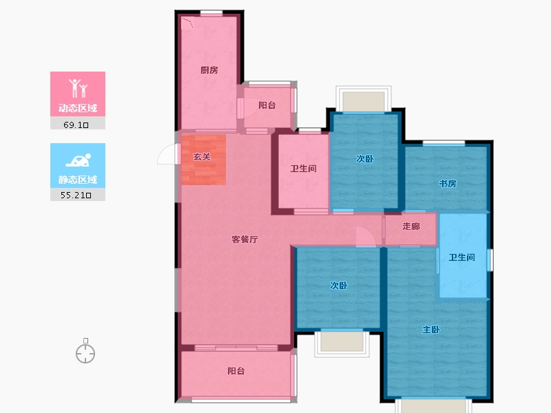 福建省-福州市-恒大御府-111.32-户型库-动静分区