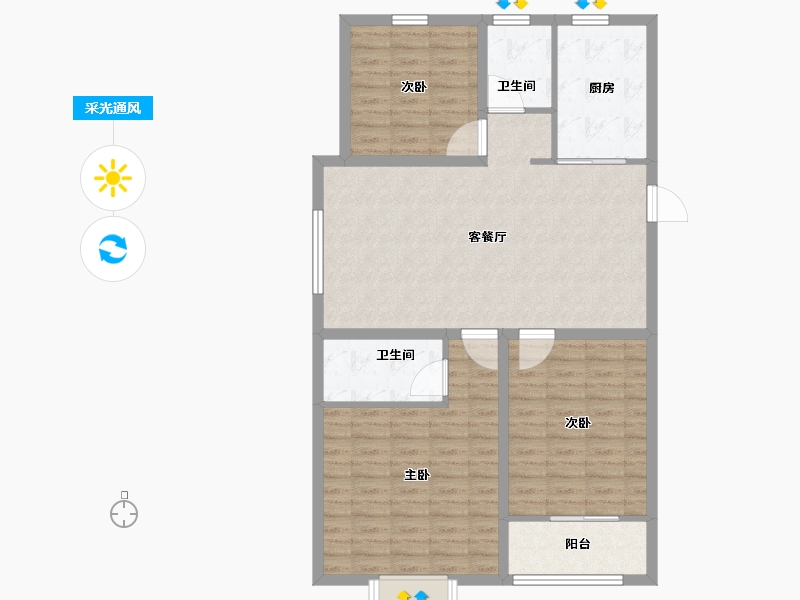 山东省-潍坊市-华安翡翠名郡-100.00-户型库-采光通风