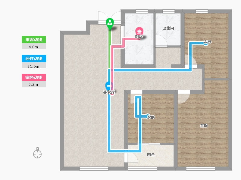 山东省-潍坊市-华安紫宸公馆-96.00-户型库-动静线