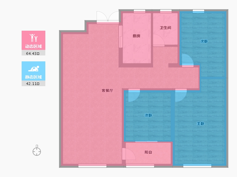 山东省-潍坊市-华安紫宸公馆-96.00-户型库-动静分区