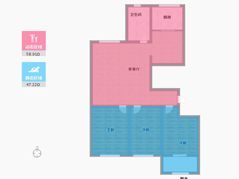 山东省-潍坊市-和佳御园-94.39-户型库-动静分区