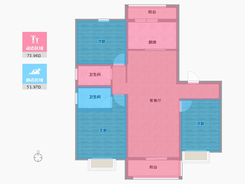 山东省-潍坊市-秀兰青州府-112.81-户型库-动静分区