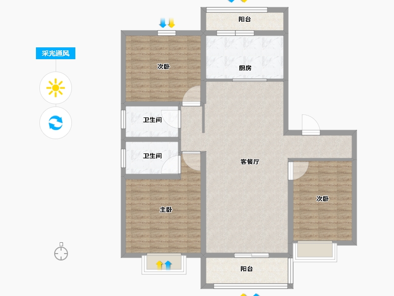 山东省-潍坊市-秀兰青州府-112.81-户型库-采光通风