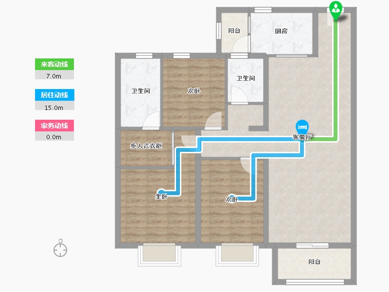 山东省-潍坊市-秀兰青州府-103.61-户型库-动静线