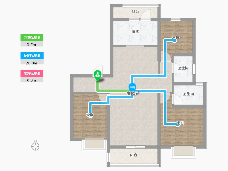 山东省-潍坊市-秀兰青州府-93.87-户型库-动静线