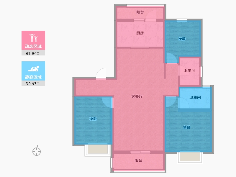 山东省-潍坊市-秀兰青州府-93.87-户型库-动静分区