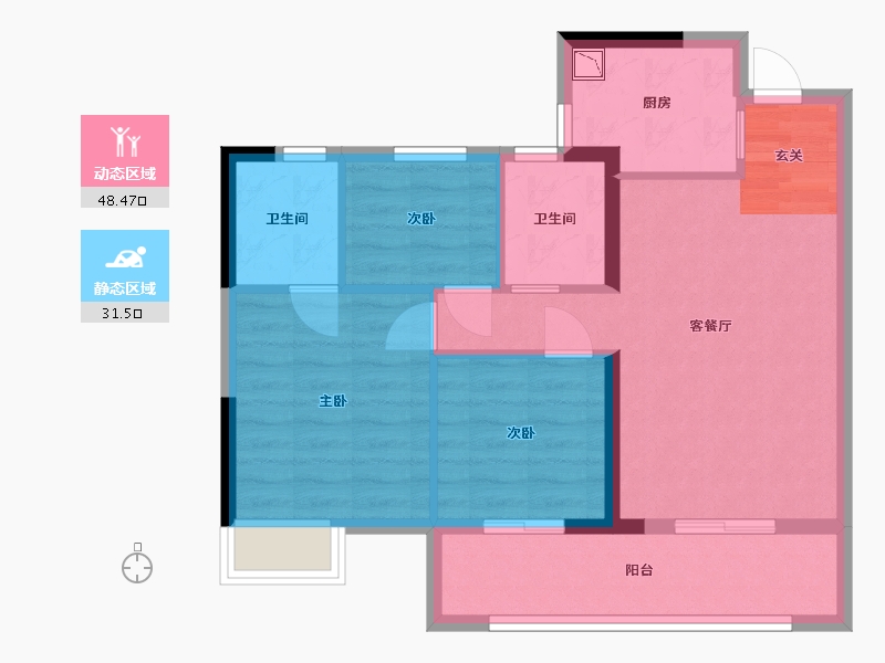 福建省-福州市-中发首府-71.20-户型库-动静分区