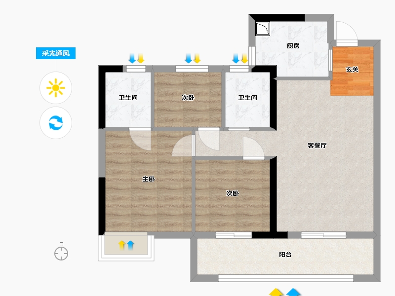 福建省-福州市-中发首府-71.20-户型库-采光通风