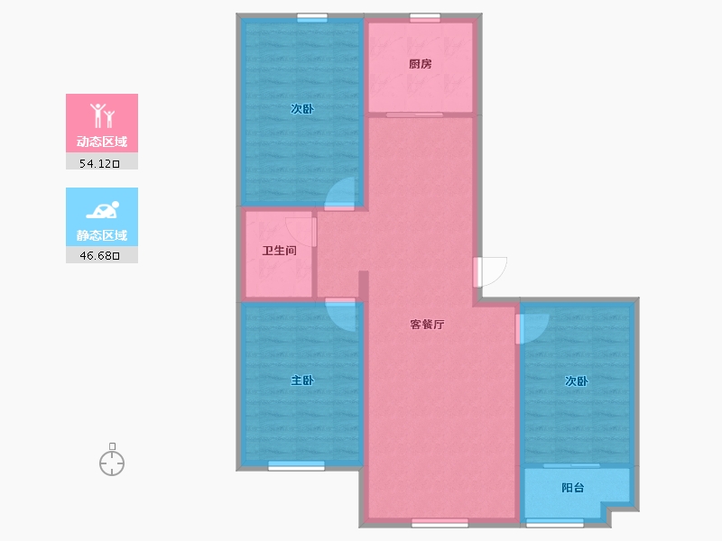 山东省-潍坊市-中阳东明学府-90.37-户型库-动静分区