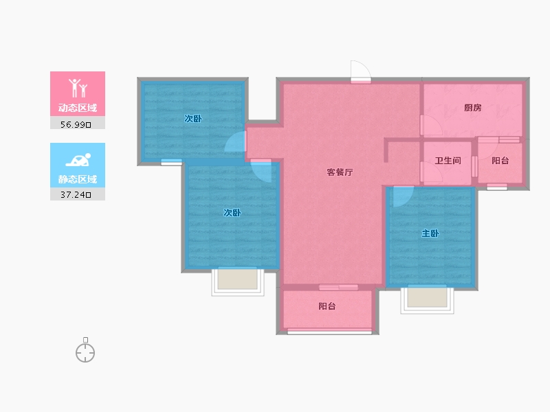 山东省-潍坊市-秀兰青州府-84.00-户型库-动静分区