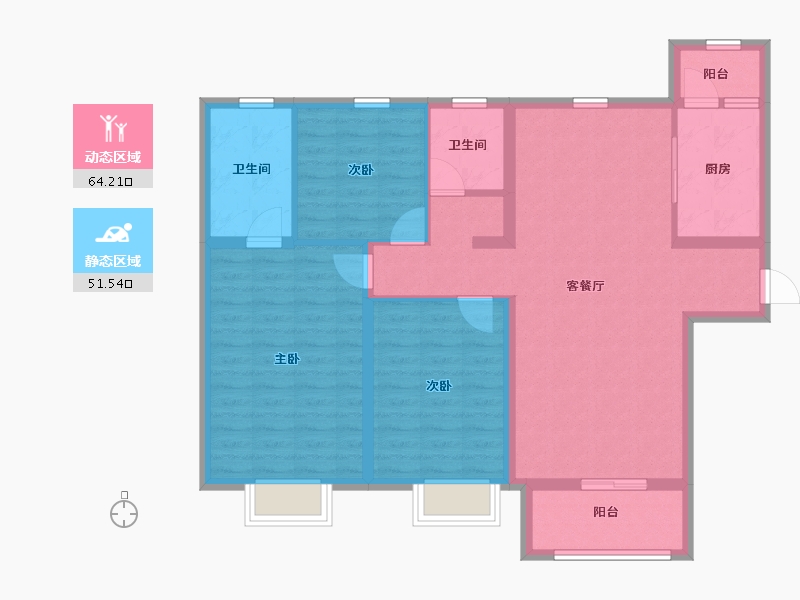 山东省-潍坊市-秀兰青州府-104.00-户型库-动静分区