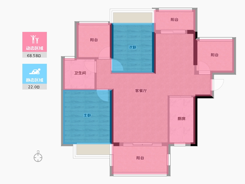 广东省-惠州市-御豪庭-80.85-户型库-动静分区