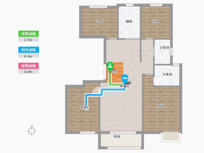 浙江省-湖州市-东升和府-107.07-户型库-动静线