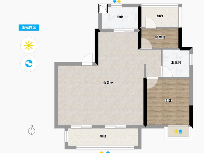 安徽省-合肥市-金科集美天辰-69.23-户型库-采光通风