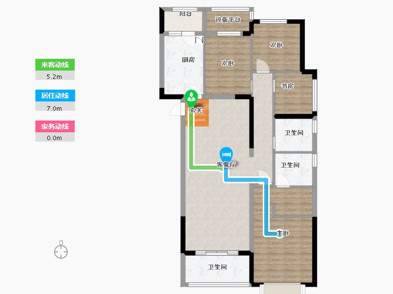 浙江省-湖州市-恒大金陵悦府-111.20-户型库-动静线