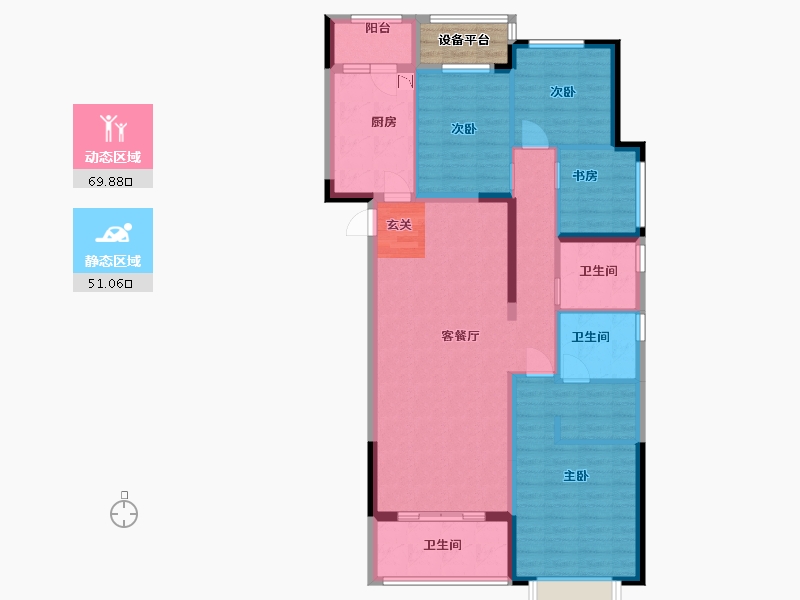 浙江省-湖州市-恒大金陵悦府-111.20-户型库-动静分区