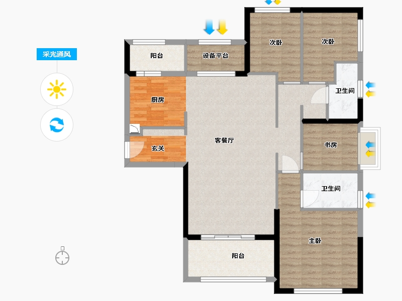 浙江省-湖州市-恒大金陵悦府-112.80-户型库-采光通风